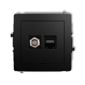 KARLIK DECO 12DGFKBO-3  Gniazdo antenowe pojedyńcze typu F (SAT) + gniazda komp. poj. 1xRJ45