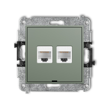 KARLIK ICON 61IGKBO-2 Mechanizm gniazda komputerowego podwójnego 2xRJ45, kat. 5e, 8-stykowy, bez pola opisowego