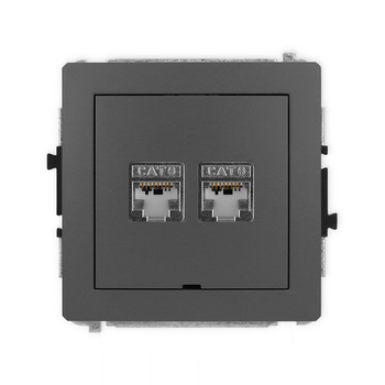 KARLIK DECO 28DGKBO-6  Gniazdo komputerowe podwójne 2xRJ45
