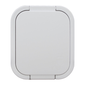 Gniazdo pojedyncze n/t 2P+Z, bryzgoszczelne z klapką B2, IP54, NT-16B2, biały