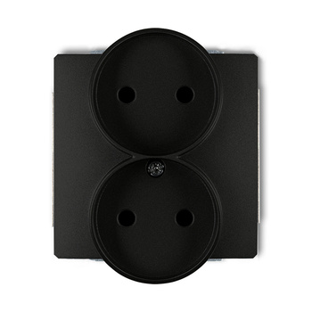 KARLIK DECO 12DGPRSO-2p Gniazdo podwójne do ramki DECO Soft bez uziemienia 2x2P (przesłony torów prądowych)
