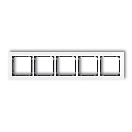 KARLIK DECO 0-12-DRS-5 Ramka uniwersalna pięciokrotna - efekt szkła (ramka: biała; spód: czarny)