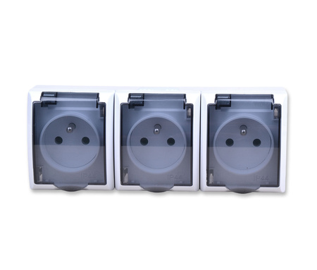 Ospel fala GNH-3HZ/00/d Gniazdo potrójne natynkowe bryzgoszczelne