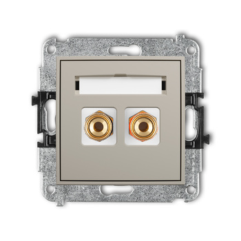 KARLIK MINI 60MGG-4 Mechanizm gniazda głośnikowego pojedynczego (typu banan - czerwony i czarny, pozłacany, 4 mm2, skręcany)