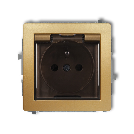 KARLIK DECO 29DGPB-1zdp  Gniazdo bryzgoszczelne z uziemieniem 2P+Z (klapka dymna