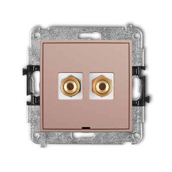 KARLIK MINI 62MGGBO-4 Mechanizm gniazda głośnikowego pojedynczego, bez pola opisowego (typu banan - czerwony i czarny, pozłacany, 4 mm2, skręcany)