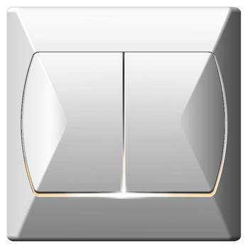 OSPEL AKCENT ŁP-10AS/00 Łącznik podwójny schodowy podświetlany biały