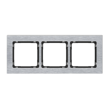 KARLIK DECO 7-12-DRA-3 Ramka uniwersalna potrójna - aluminium szczotkowane (ramka: srebrna; spód: czarny)