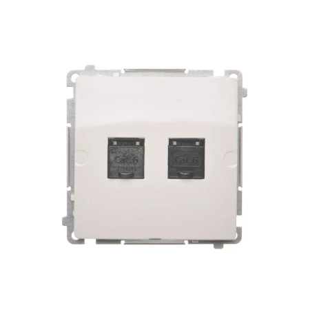 Kontakt-Simon Basic Gniazdo RJ45 kat 6 podw. z przesł. BM62.01/11 Biały