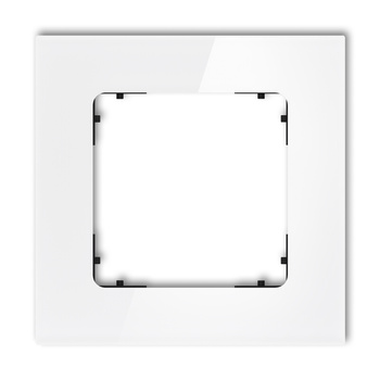 KARLIK ICON 0-12-IRSK-1 Ramka uniwersalna pojedyncza kwadratowa - efekt szkła (ramka: biała; spód: czarny)