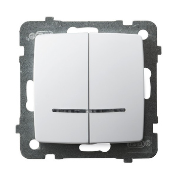 OSPEL KARO ŁP-2SS/m/00 Łącznik dwugrupowy świecznikowy podświetlany