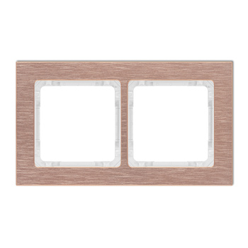 KARLIK DECO 9-0-DRA-2 Ramka uniwersalna podwójna - aluminium szczotkowane (ramka: kolor miedziany; spód: biały)