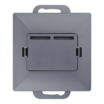 Płytka czołowa + 2xRJ45 Pearl, PC+ARJ45/P2, antracyt