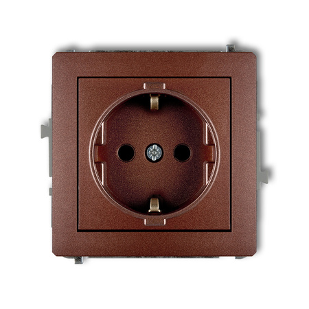 KARLIK DECO 9DGP-1sp Gniazdo pojedyńcze z uziemieniem SCHUKO 2P+Z (przesłony torów prądowych)