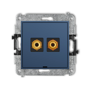 KARLIK MINI 64MGGBO-4 Mechanizm gniazda głośnikowego pojedynczego, bez pola opisowego (typu banan - czerwony i czarny, pozłacany, 4 mm2, skręcany)