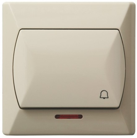 OSPEL AKCENT ŁP-6AS/01 Łącznik zwierny "dzwonek" z podświetleniem beż