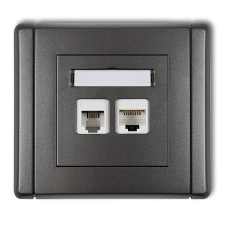 KARLIK FLEXI 11FGTK  Gniazdo telefoniczne pojedyncze 1xRJ11 + komputerowe pojedyncze 1xRJ45