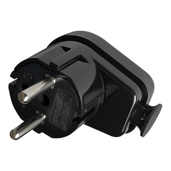 Wtyczka kątowa Uni-Schuko 16A, 230V, czarna