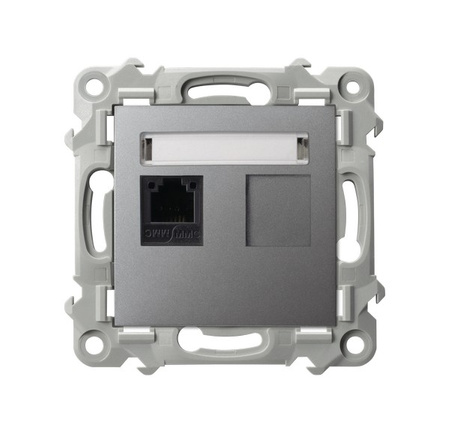 OSPEL SZAFIR GPT-1Z/m/70 Gniazdo telefoniczne pojedyncze szary