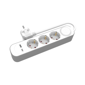 Plastrol Przedłużacz 3-gn.+USBA+USBC/1,5 E z włącznikiem W-30006