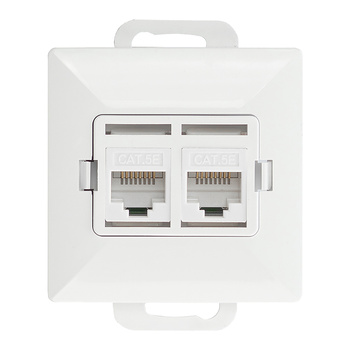 Gniazdo 2xRJ45 Cat5 Pearl, RJ45-5CAT/P2, biały