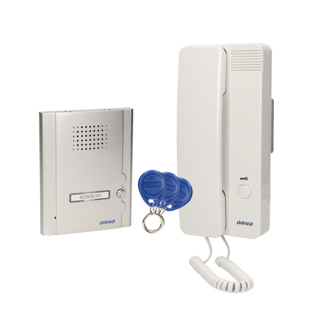 Zestaw domofonowy jednorodzinny, podtynkowy z czytnikiem breloków zbliżeniowych, LEGIO