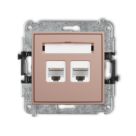 KARLIK MINI 62MGK-8 Mechanizm gniazda komputerowego podwójnego 2xRJ45, kat. 6A, 8-stykowy