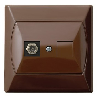 OSPEL AKCENT GPA-1AF/24 Gniazdo antenowe typu F pojedyncze brąz