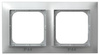 OSPEL IMPRESJA RH-2Y/18 Ramka podwójna do łączników IP-44 srebro