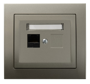 OSPEL KIER GPK-1W/K/45 Gniazdo komputerowe pojedyncze, kat. 5e MMC satyna