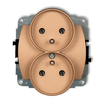 KARLIK TREND 8GPR-2z Mechanizm gniazda podwójnego do ramki poziomej z uziemieniem 2x(2P+Z) (bez przesłon torów prądowych)