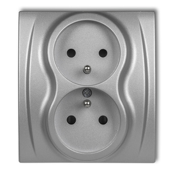 KARLIK LOGO 7LGP-2zp  Gniazdo podwójne z uziemieniem 2x(2P+Z) (przesłony torów prądowych)