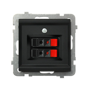 OSPEL SONATA GG-2R/m/33 Gniazdo głośnikowe podwójne czarny metalik