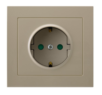 OSPEL KIER GP-1WSP/01 Gniazdo pojedyncze schuko z przesłonami torów