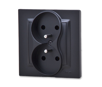 Kontakt Simon 10 cgz2/49 Gniazdo wtyczkowe z uziemieniem podwójne kompletne