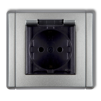 KARLIK FLEXI 7FGPB-1sdp  Gniazdo bryzgoszczelne z uziemieniem SCHUKO 2P+Z (klapka dymna