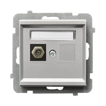 OSPEL SONATA GPA-1RF/m/38 Gniazdo antenowe typu F pojedyncze srebro