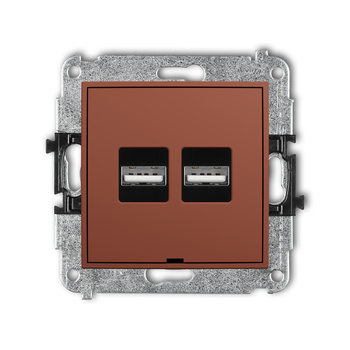 KARLIK MINI 63MCUSBBO-6 Mechanizm ładowarki USB podwójnej 2xUSB A, 15,5W max., 5V, 3.1A, bez pola opisowego