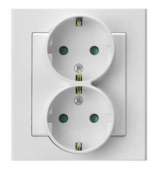 OSPEL SONATA GP-2RSP/75 Gniazdo podwójne schuko z przesłonami torów