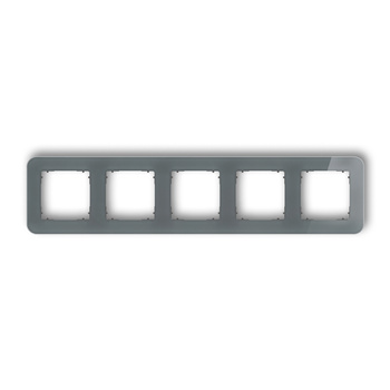 KARLIK ICON 28-28-IRSZ-5 Ramka uniwersalna pięciokrotna zaokrąglona - efekt szkła (ramka: grafitowa; spód: grafitowy mat)