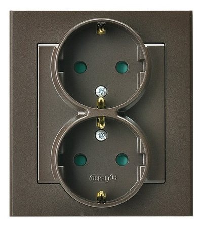 OSPEL SONATA GP-2RSP/40 Gniazdo podwójne z/u schuko z przesłonami