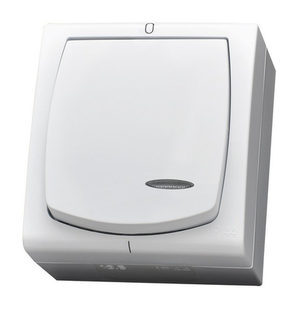 OSPEL MADERA ŁNH-11NS/00 Łącznik dwubiegunowy z podświetleniem