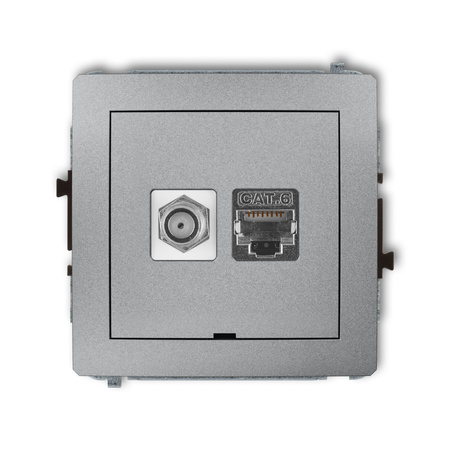 KARLIK DECO 7DGFKBO-5  Gniazdo antenowe pojedyńcze typu F (SAT) + gniazda komp. poj. 1xRJ45