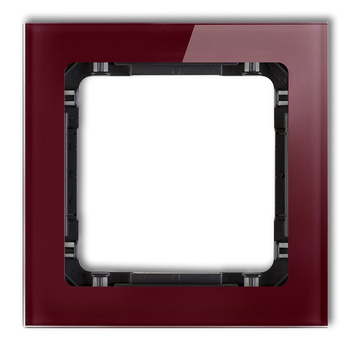 KARLIK DECO 14-12-DRS-1 Ramka uniwersalna pojedyncza - efekt szkła (ramka: bordowa; spód: czarny)