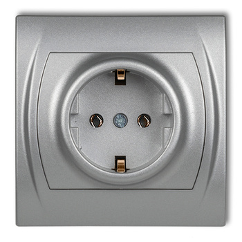 KARLIK LOGO 7LGP-1s Gniazdo pojedyncze z uziemieniem SCHUKO 2P+Z (bez przesłon torów prądowych)