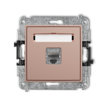 KARLIK MINI 62MGK-11 Mechanizm gniazda komputerowego pojedynczego 1xRJ45, kat. 8, ekranowany, 8-stykowy
