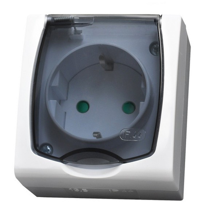OSPEL MADERA GNH-1NSP/00/d Gniazdo pojedyncze IP schuko z przesłonami