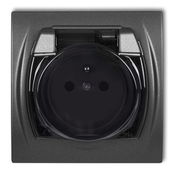 KARLIK LOGO 11LGPB-1zdp  Gniazdo bryzgoszczelne z uziemieniem 2P+Z (klapka dymna