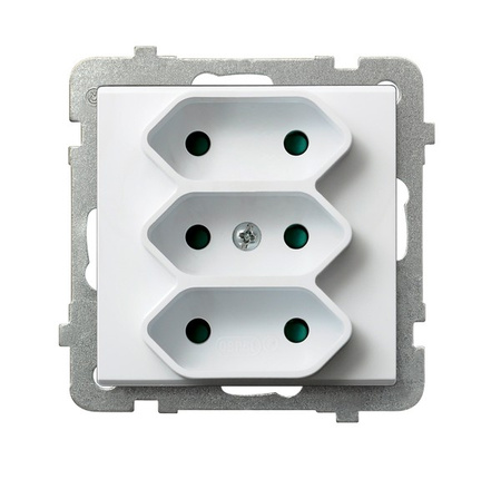 OSPEL SONATA GP-3RP/m/75 Gniazdo potrójne EURO z przesłonami torów