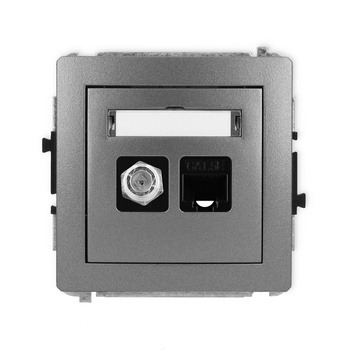 KARLIK DECO 11DGFK-1  Gniazdo antenowe pojedyńcze typu F (SAT) + gniazda komp. poj. 1xRJ45